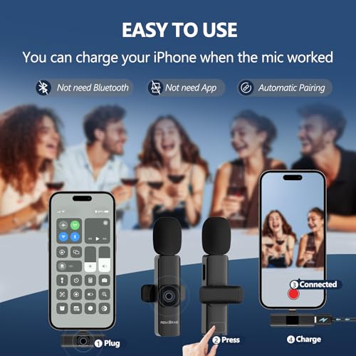 BAXS Wireless Lavalier Microphone for iPhone & Vlogs