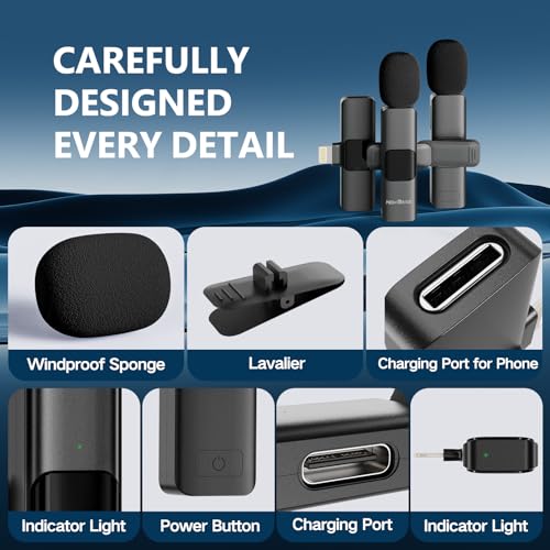 BAXS Wireless Lavalier Microphone for iPhone & Vlogs