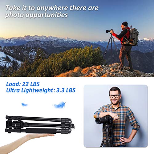 76" Aluminum DSLR Camera Tripod with 360° Ball Head