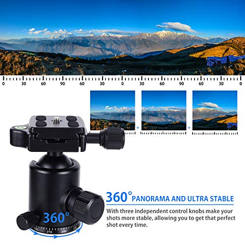 76" Aluminum DSLR Camera Tripod with 360° Ball Head