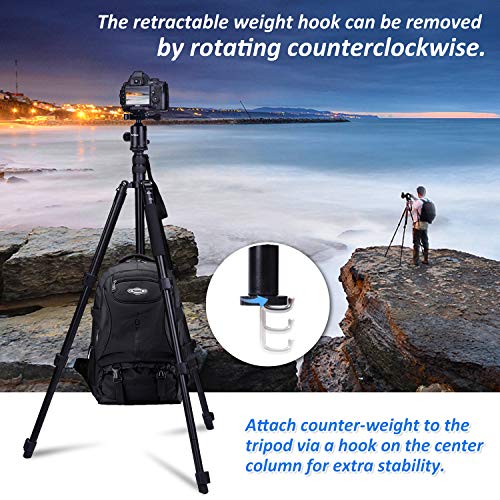 76" Aluminum DSLR Camera Tripod with 360° Ball Head