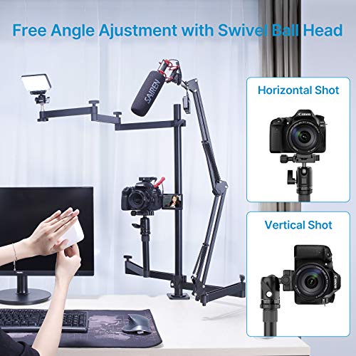 Flexible Boom Arm for Live Broadcast, Photography, Podcasting