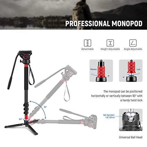 NEEWER Carbon Fiber Camera Monopod, Pro-Quality, 71.6