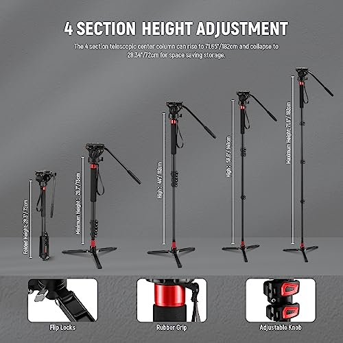 NEEWER Carbon Fiber Camera Monopod, Pro-Quality, 71.6