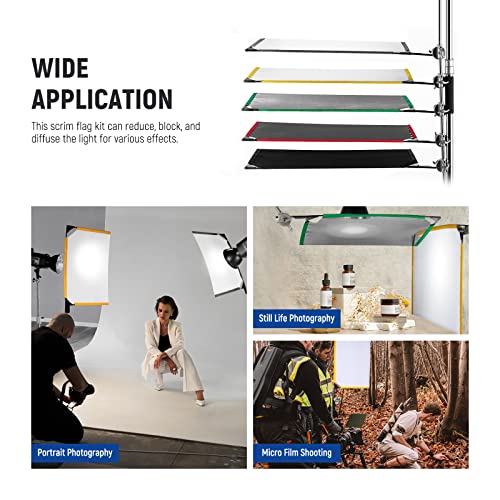 NEEWER 5-in-1 Foldable Scrim Flag Kit