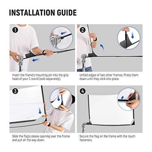 NEEWER 5-in-1 Foldable Scrim Flag Kit