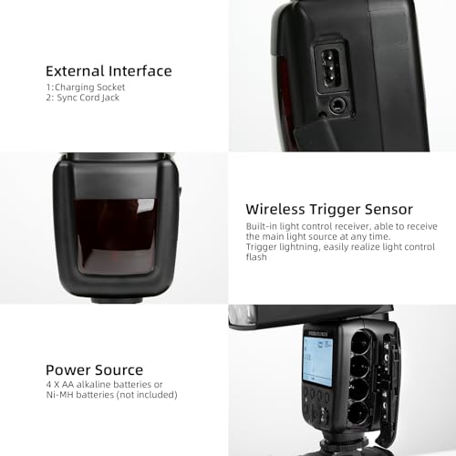 PHOTOOLEX Flash Speedlite for Canon Nikon Sony Cameras