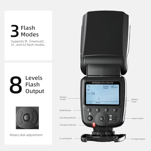 PHOTOOLEX Flash Speedlite for Canon Nikon Sony Cameras