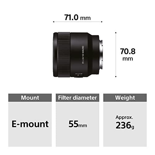 Sony 50mm F2.8 FE Full Frame Lens - Black