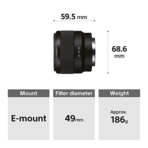 Sony FE 50mm F1.8 Standard Lens, Black