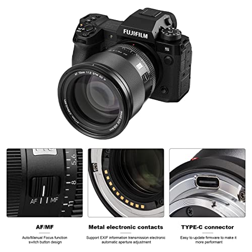 VILTROX 75mm f1.2 Fuji X Mount Prime Lens