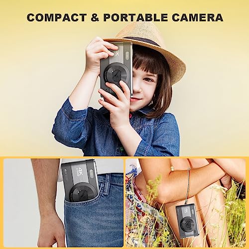 Compact 4K Digital Camera: 48MP Video Vlogging YouTube