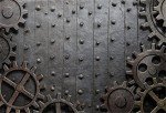 Laeacco Steampunk Theme Backdrop 10x8ft Vinyl Photography Background Shabby Rustic Metal Background Gears Cogs Grunge Heavy Industial Punk Style Creative Design Child Baby Adult Portrait Shoot
