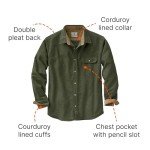 Men's Army Buck Camp Flannel Shirt - Large