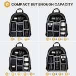TARION Compact Waterproof Camera Backpack - Black