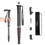 Compact Carbon Fiber Camera Monopod with Walking Stick Handle