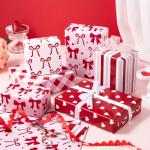 Valentine's Day Heart Wrapping Paper Sheets - 6 Pack