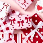 Valentine's Day Heart Wrapping Paper Sheets - 6 Pack