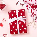 Valentine's Day Heart Wrapping Paper Sheets - 6 Pack