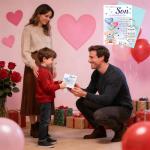 Cute Bear Valentine's Card Keyring for Son