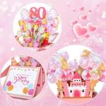 Pink 80th Birthday Pop-Up Card for Women