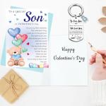 Cute Bear Valentine's Card Keyring for Son