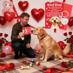 Cute Dog Valentine's Card & Keyring Gift Set