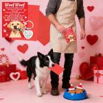 Cute Dog Valentine's Card & Keyring Gift Set