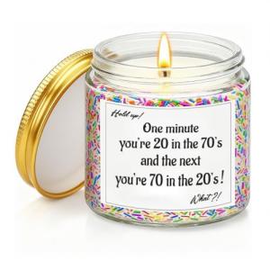 70th Birthday Lavender Soy Wax Candle Gift