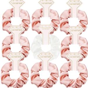9 Silk Satin Hair Scrunchies - Bridal Party Gifts