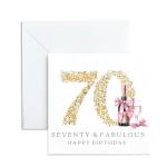 Seventy & Fabulous Birthday Card for Women