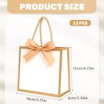 12 Pack Small White and Gold Gift Bags