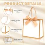 12 Pack Small White and Gold Gift Bags