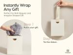 Cream White Gift Bags with Ribbon Handles - Set of 5
