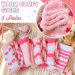 Cozy Fluffy Pink Heart Socks for Her
