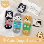 Funny Cat Socks for Women - 5 Pairs