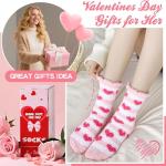 Cozy Fluffy Pink Heart Socks for Her