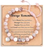 Pink Zebra Jasper Healing Crystal Bracelets - 2 Pack