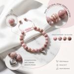 Pink Zebra Jasper Healing Crystal Bracelets - 2 Pack
