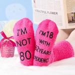 Funny Fluffy Socks for 80th Birthday Gifts