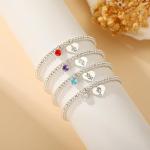 Silver Birth Flower Bracelet for February Birthdays