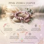 Pink Zebra Jasper Healing Crystal Bracelets - 2 Pack