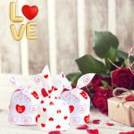 100 Valentine's Day Treat Bags with Heart Designs