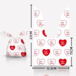 100 Valentine's Day Treat Bags with Heart Designs