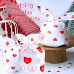 100 Valentine's Day Treat Bags with Heart Designs