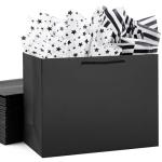 Extra Large Black Gift Bags with Tissue Paper