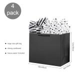 Extra Large Black Gift Bags with Tissue Paper
