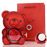 Romantic Teddy Bear with Preserved Rose Heart