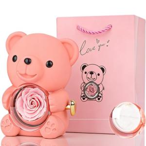 Romantic Teddy Bear with Hidden Jewelry Box