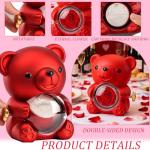 Romantic Teddy Bear with Preserved Rose Heart